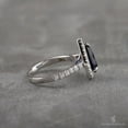 thumbnail image 3 of Blue Pear Sapphire Moissanite Halo Engagement Ring September Birthstone Ring Gemstone Bridal Wedding Halo Ring Promise Accent Stone Set Ring, 3 of 4
