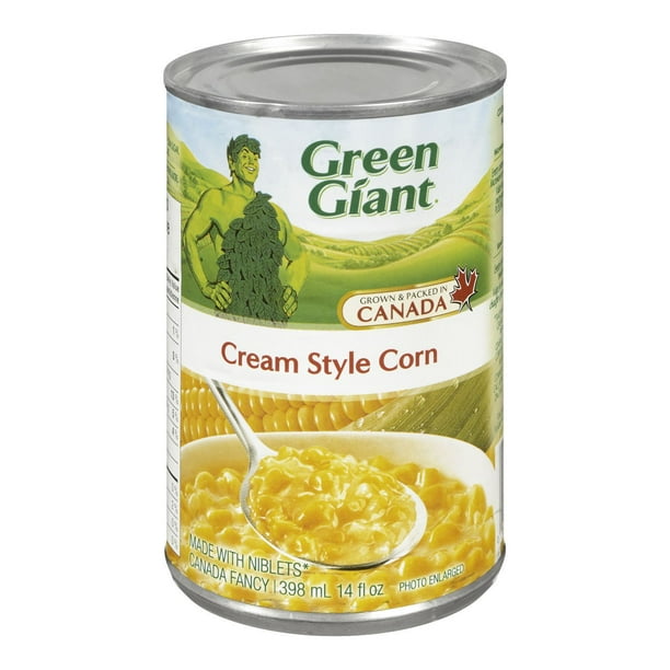 Green Giant Canned Cream Style Corn Made With Niblets. Grown & Packed