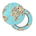 thumbnail image 2 of Daiia World Travel Line Icons Map Stool Covers Round,Round Bar Stool Covers Waterproof Bar Chair Covers Washable Stool Cushion Slipcover for 12-14 Inch Chair-12 inch, 2 of 7