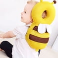 thumbnail image 2 of Protector de cabeza para bebé, ajustable, transpirable, con forma de abeja, cojín protector para la cabeza para niños pequeños con correa para el pecho, tela transpirable amarilla, talla única, 2 of 5