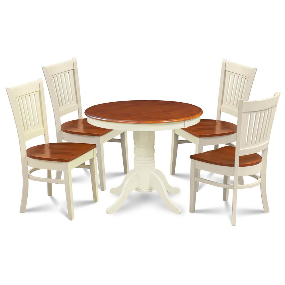 5-Pc Round Kitchen Table Set in Buttermilk and Cherry Finish - Walmart ...