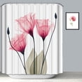 thumbnail image 3 of Pink Floral Shower Curtain Watercolor Tulip Flower Shower Curtains for Bathroom Waterproof Polyester Fabric Bathroom Curtain 36"W x 72"L (Pack of 1), 3 of 6
