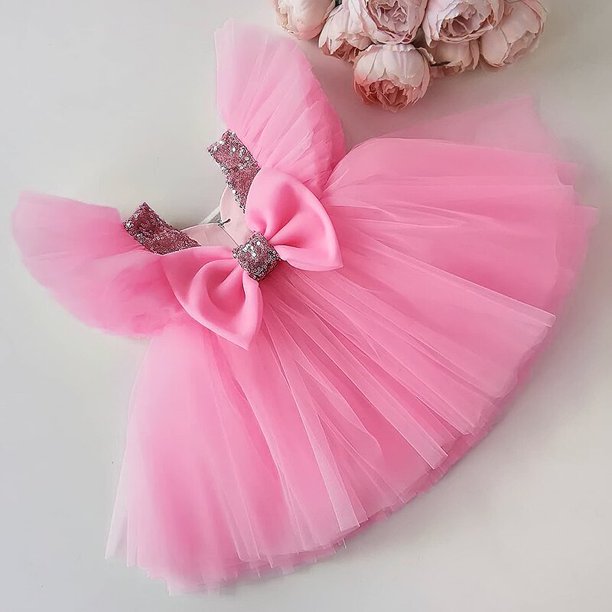 Vestidos Elegantes de flores con manga abullonada para niñas, Vestidos formales de tul para fiesta de cumpleaños, princesa de hadas