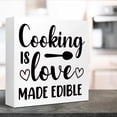 thumbnail image 4 of Zomyto 5x5 In Funny Kitchen Wooden Box Sign - Cooking is Love Made Edible, 4 of 7