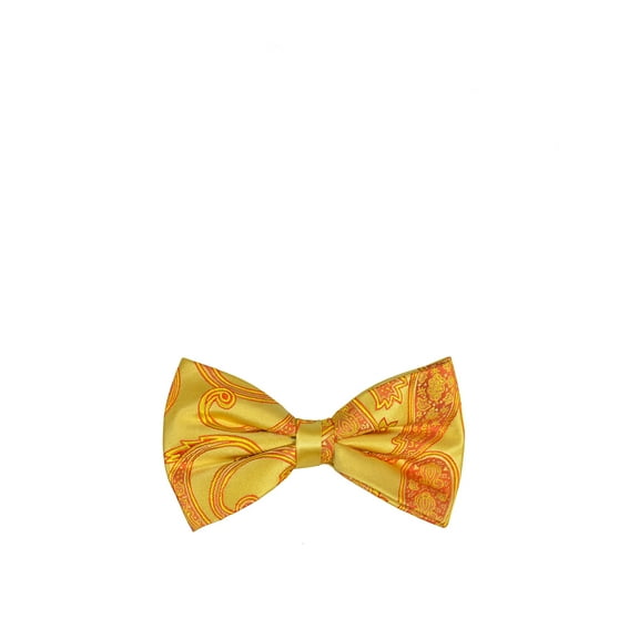 Gold Paisley Silk Bow Tie