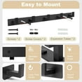 thumbnail image 4 of Metal Wall Mount Coat Rack with 5 Hooks, Black, 4 of 7