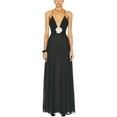 thumbnail image 3 of Elippeo Womens Summer Long Evening Dress Sleeveless Deep V Neck Flower Decor Party Dress, 3 of 8