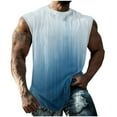 thumbnail image 2 of Boovnll Débardeurs Hommes, Mode Décontractée Imprimée Chandail Col Rond Sport Sans Manches, Débardeur Hommes, Chemises Sans Manches pour Hommes, Débardeurs, 2 of 5