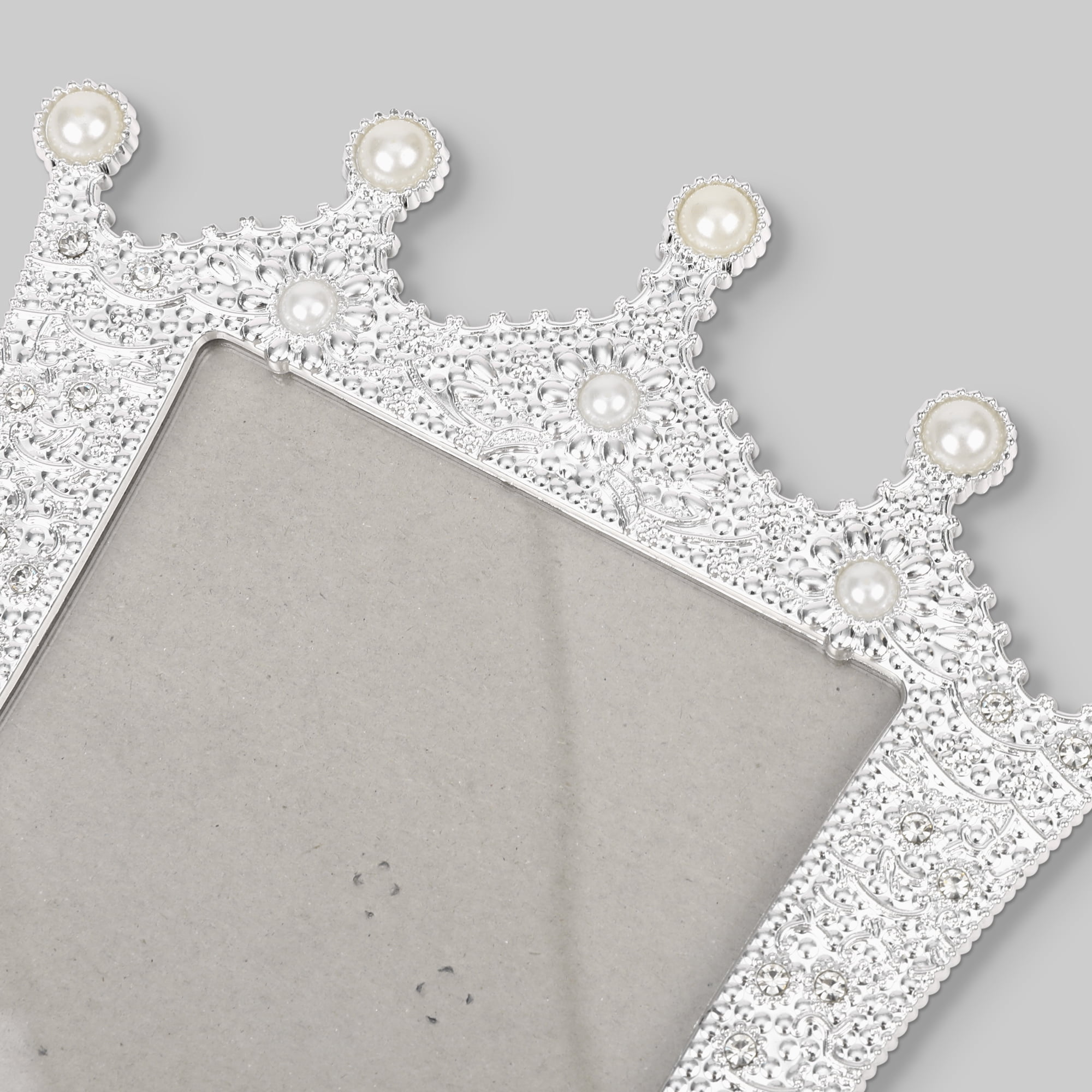 Unique Bargains Pearl Picture Frame Resin Photo Frames Silver 4x6 Silver -2Pcs 5x7
