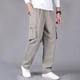 thumbnail image 4 of Pantalones largos, pantalones cargo para hombre, pantalones rectos ajustados de color liso, pantalones deportivos casuales para exteriores, pantalones para hombre, 4 of 7