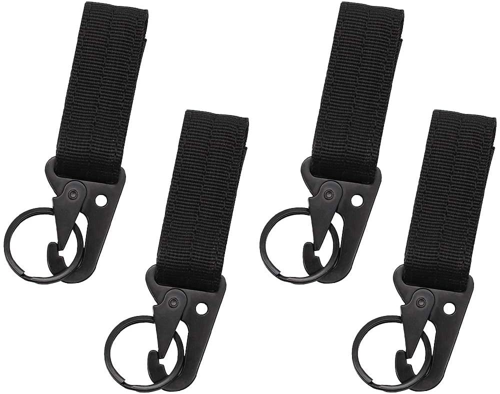 2pcs Nylon Tactical Hanging Belt Carabiner Key Hook Strap Clip Outdoor Sport 