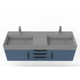 thumbnail image 6 of Amazon 60" Blue Wood Floating Vanity with Gray Top and Black Trim, 6 of 11
