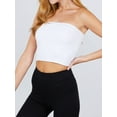 thumbnail image 3 of A2Y Women's Basic Sexy Cute Tube Strapless Cotton Tank Top White 2XL, 3 of 4