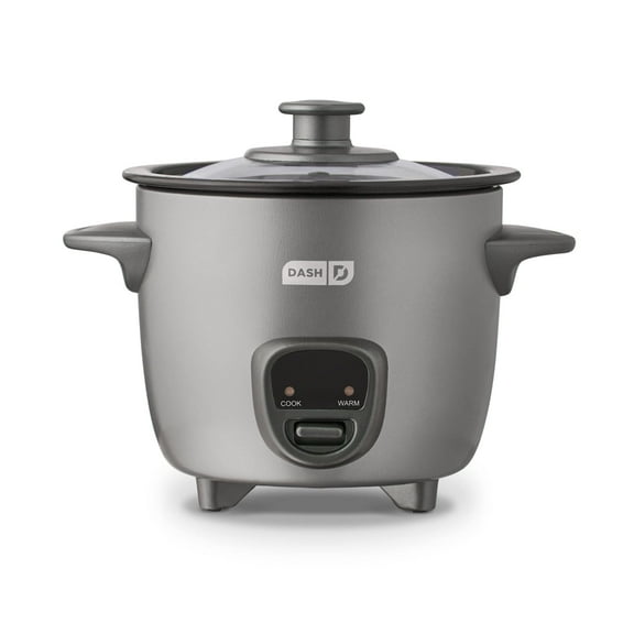 Dash Keep Warm Technology Electric Mini Rice Cooker with 2-Cup Capacity, Silver