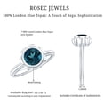 thumbnail image 5 of Rosec Jewels Real London Blue Topaz Flower Engagement Ring (1 Carat, AAA Grade) - December Birthstone Ring for Women, 18K White Gold, US 6.50, 5 of 8
