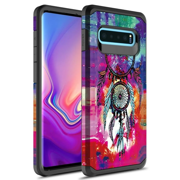 Samsung Galaxy S10 Plus Case, Rosebono Slim Hybrid Shockproof Hard Cover Graphic Fashion Colorful Skin Cover Armor Case For Samsung Galaxy S10 Plus (Dream Catcher)