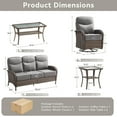 thumbnail image 7 of Unnifurnzi 8 Pieces Patio Furniture Set-6'' Thick Cushions Outdoor Furniture with Swivel Rocker Chairs Outdoor Couch and Coffee Table Wicker Patio Furniture for Deck Porch Garden Poolside-Brown/Gray, 7 of 7