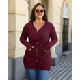 thumbnail image 7 of Sucegi Women's Plus Size Knit Cardigan, Designed Specifically for Autumn & Winter—Vintage-Style Fall Outerwear, Stretchy with Practical Pockets., 7 of 7