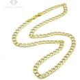 thumbnail image 2 of 925 Italian Sterling Silver 7.5mm Solid Cuban Diamond Cut Chain, FREE Microfiber Cloth, ITProLux Yellow Gold Plated Pave Curb Link Mens Womens Necklace, Giorgio Bergamo, 2 of 8