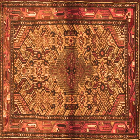 Ahgly Company Indoor Square Persian Orange Traditional Area Rugs, 3' Square