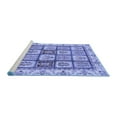 thumbnail image 2 of Ahgly Company Machine Washable Indoor Round Abstract Blue Modern Area Rugs, 5' Round, 2 of 4