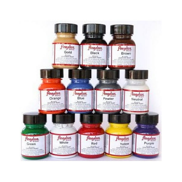 Angelus Hobby Craft Acrylic Leather Paint Starter Kit 12 Mixable