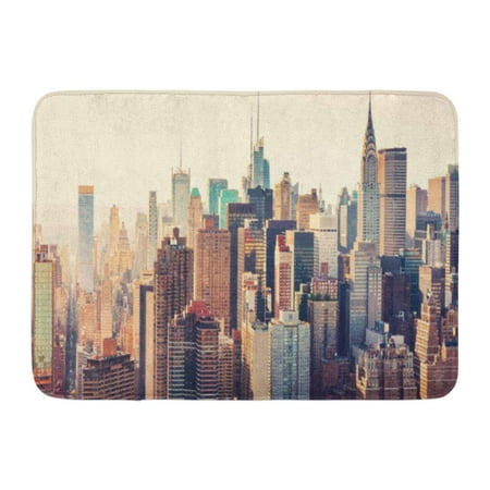 GODPOK Above NYC Aerial View of The New York City Skyline Near Midtown Sunset Air Rug Doormat Bath Mat 23.6x15.7