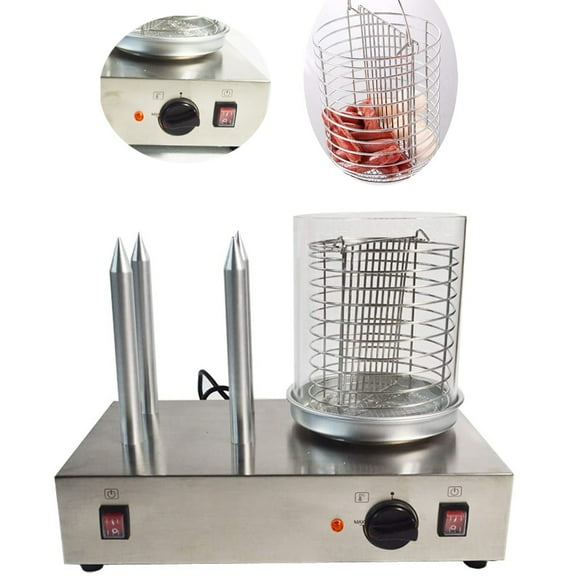 PreAsion Electric Hot Dog Warmer Sausage Grilling Machine Silver