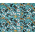 thumbnail image 5 of oneOone Cotton Flex Teal Blue Fabric Video Game Diy Clothing Quilting Fabric Print Fabric By Yard 40 Inch Wide, 5 of 6