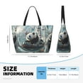 thumbnail image 4 of Daiia Panda In Futuristic City Beach Travel Bag - Water-Resistant Beach Bag, Lightweight Tote with 7 Pockets for Women and Men - Gym,Pool,Camping,Reusable Grocery Bag, 4 of 7