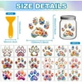 thumbnail image 2 of 18 hojas de pegatinas de transferencia de huellas de perro de 3,9 x 3,6 pulgadas, flores, garras de perro, pegatinas de marca de agua coloridas, transferencia para frotar, 2 of 9