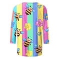 thumbnail image 5 of JTZGDY Funny Bee Shirts for Women Loose Fit Casual Summer 3/4 Lenght Sleeve Crewneck Tunic Blouse Trendy Oversized Dressy Pullover Tops Pink XXXL, 5 of 6