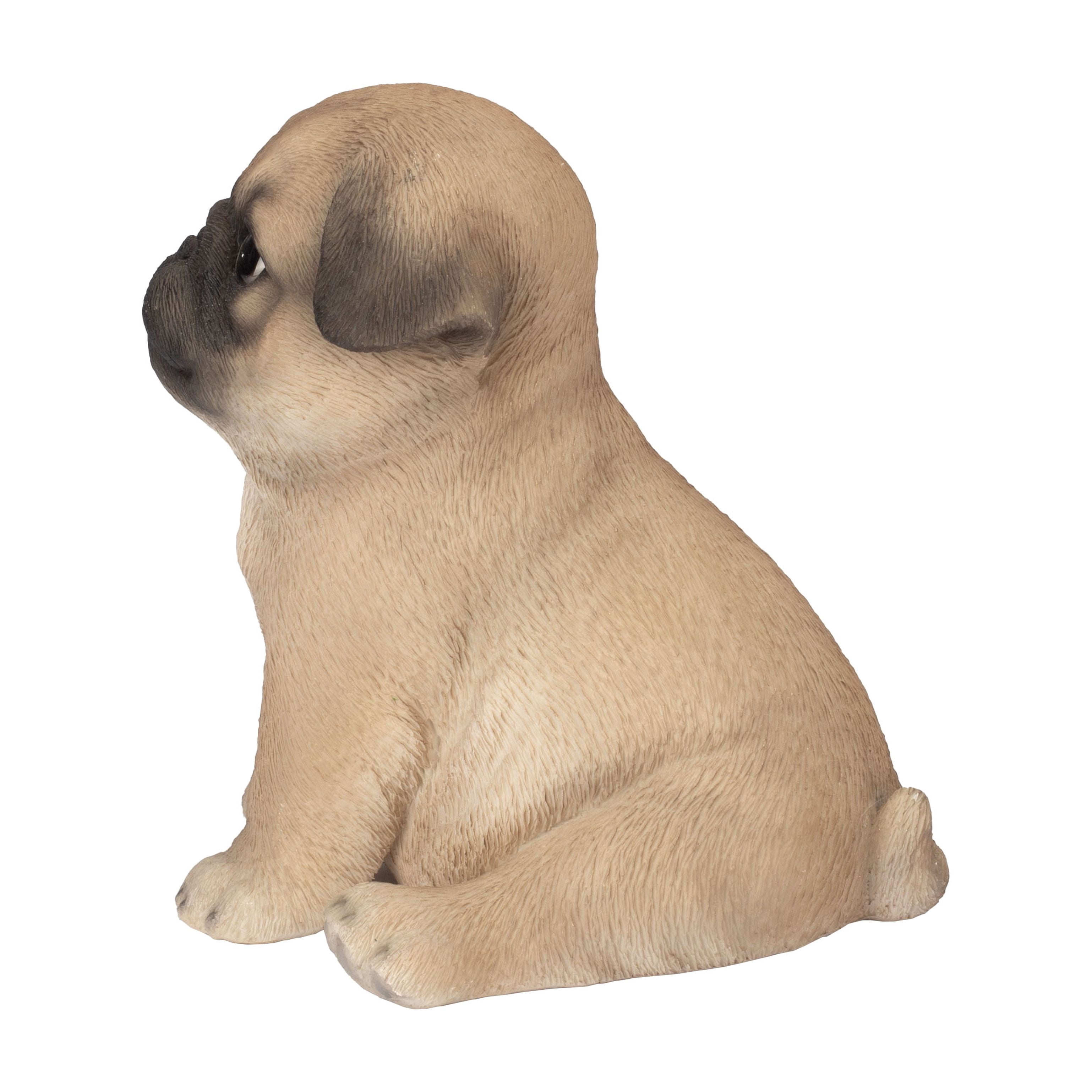 SOREAL Brown Baby Pug | Handpainted Decorative Puppy Statue for Home & Garden Decor | Premium Polyresin Dog Statue | Gift for Dog Lovers | Weather-Resistant Indoor/Outdoor Decor
