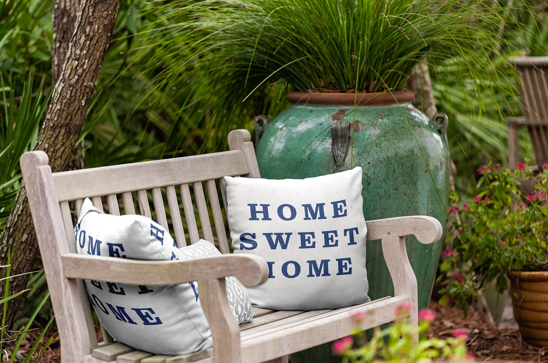 16" x 16" Simply Daisy Home Sweet Home Indoor/Outdoor Pillow, Nautical Navy Qty 1