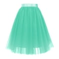 thumbnail image 5 of Tulle Skirts for Women Elastic Waist Lace Up Bow Knee Length Layered Mesh Flowy A Line Tutu Skirts Puffy Skirt Fairy Skirt, 5 of 6