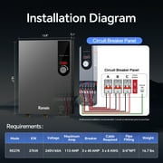 Ranein Electric Tankless Water Heater, 27kW 240V on Demand Instant Endless Water Heater with LED Temperature Display for Residential Whole House Shower, Space Saving