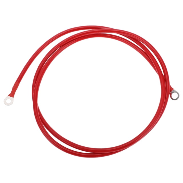 1 Pc Cable de inversor de batería 6 AWG 6FT 3/8" Lug 5/16" Lug Cable de batería universal para automóvil, vehículo, barco, casa rodante, solar, cobre estañado rojo