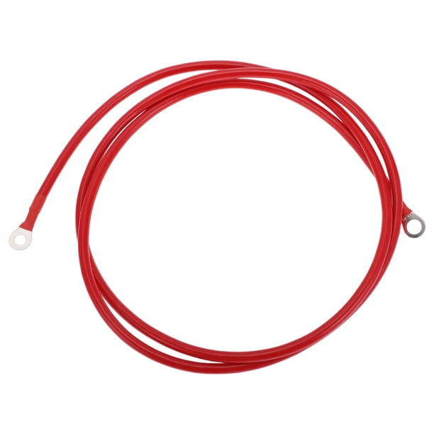 1 Pc Cable de inversor de batería 6 AWG 6FT 3/8" Lug 5/16" Lug Cable de batería universal para automóvil, vehículo, barco, casa rodante, solar, cobre estañado rojo