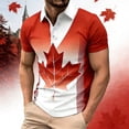 thumbnail image 2 of Men's Shirts Casual Sportwear Featuring Maple Leaf Button Print for Canada Day Classic Everyday, 2 of 4