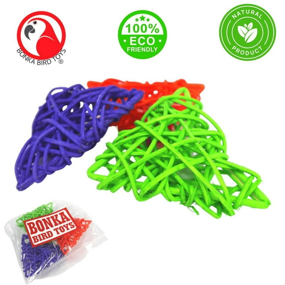 Bonka Bird Toys 2269 Pk3 Colored Vine Triangles Foot Talon Craft Part Bird Toys