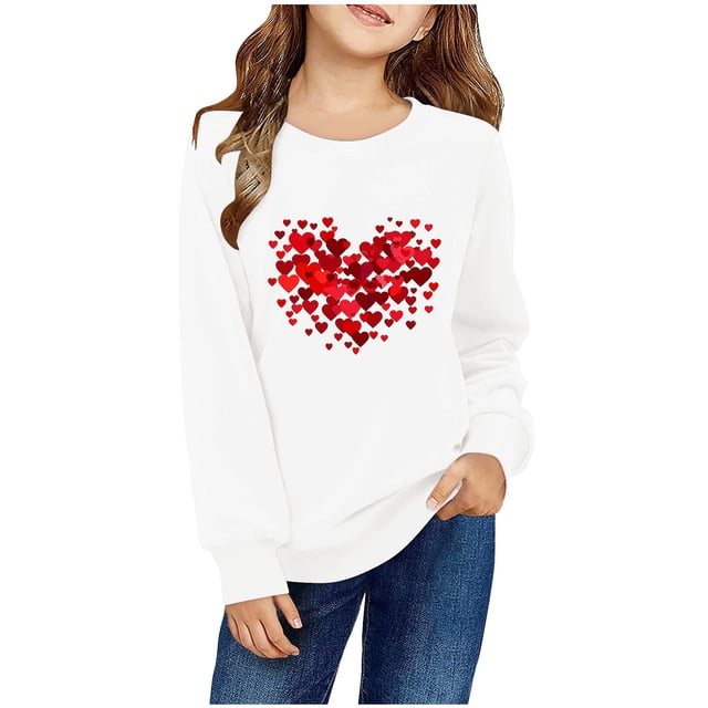 Sweat à Capuche Imprimé pour Bébé, Fête de la Saint-Valentin, Col Rond, Manches Longues, Mode et Mignon pour Garçons et Filles