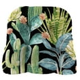 thumbnail image 4 of Jordan Manufacturing 18" x 18" Hatteras Ebony Black Floral Square Tufted Outdoor Wicker Seat Cushion with Rounded Back Corners (2 Pack), 4 of 13