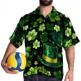thumbnail image 4 of Saint Patrick's Day Men's Poplin Casual Printed Button Down Short Sleeve Summer Beach Shirts Unisex, 4 of 6