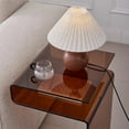 thumbnail image 3 of Glass Nightstand,Bronw Side Table,S-Shaped End Table for Living Room,Bedside Table for Bedroom, 3 of 7