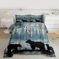thumbnail image 2 of jejeloiu Wildlife Bear Twin Comforter Sets,Black Blue Bedding Set For Animal Lover Reversible 2-Piece, 2 of 8