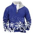thumbnail image 1 of Sudadera sin capucha para hombre, informal, a la moda, con cuello alto, estampado, cremallera, jersey de manga larga, blusa de poliéster para hombre, 1 of 3