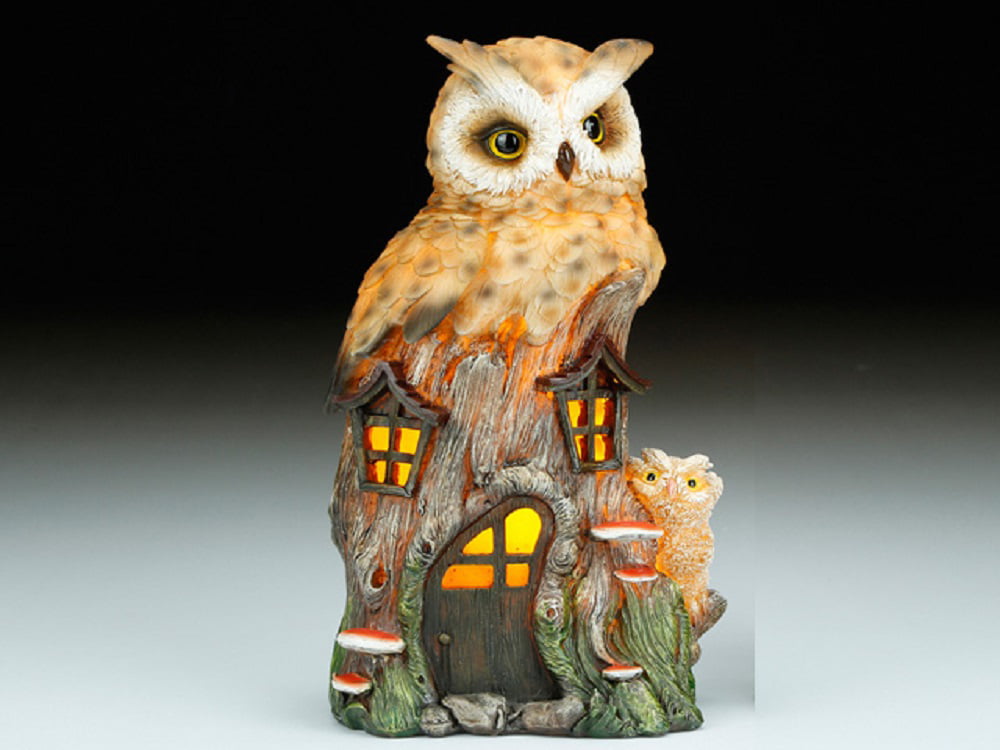 Owl Family Night Light Figurine Birds Home Decoration