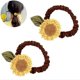 thumbnail image 1 of 2 uds. Gomas para el pelo de girasol marrón, gomas elásticas para el pelo, coleteros, accesorios para el cabello de primavera para mujeres y niñas, 1 of 5