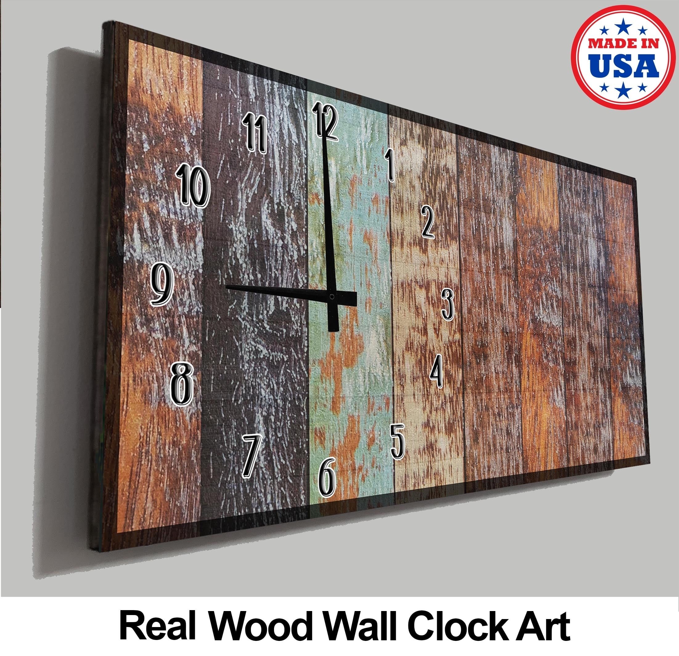 Placed on Old Wooden Planks Decorative Wall Clock for Wall Decor INTERESTPRINT USA Flag in Grunge Design Placed on Old Wooden Planks Decorative Wall Clock for Wall Decor INTERESTPRINT USA Flag in Grunge Design