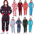 thumbnail image 2 of Christmas Family Matching Pajamas Hooded Zipper Onesies, 2 of 3